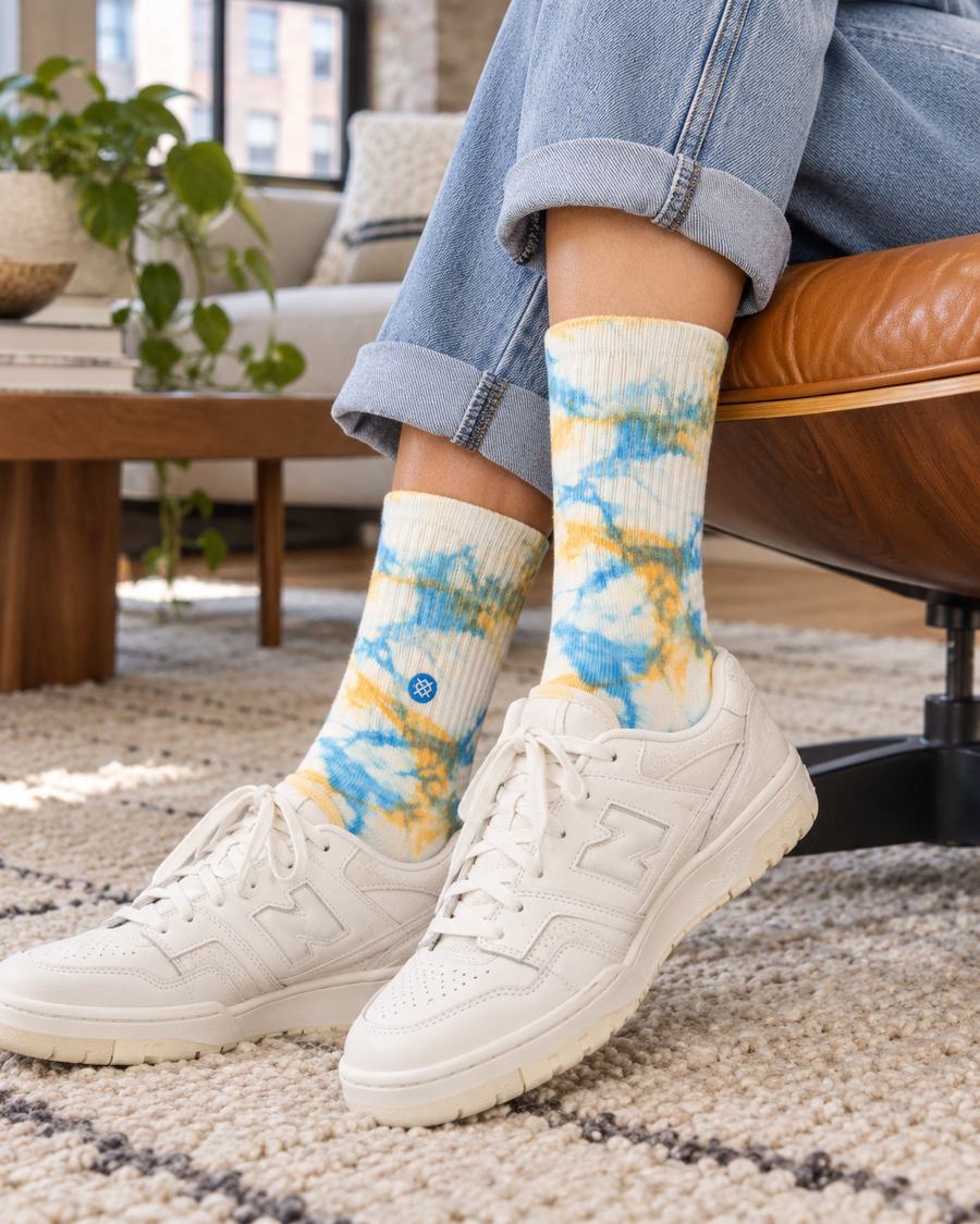 SPOTTY DYE CREW SOCKEN